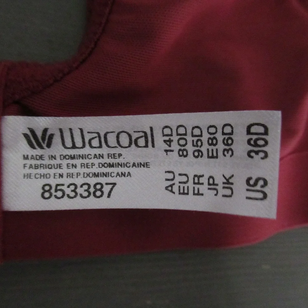 Wacoal Bra 36D Rust Shape Revelation Top T Shirt Underwire Back Closure 853387